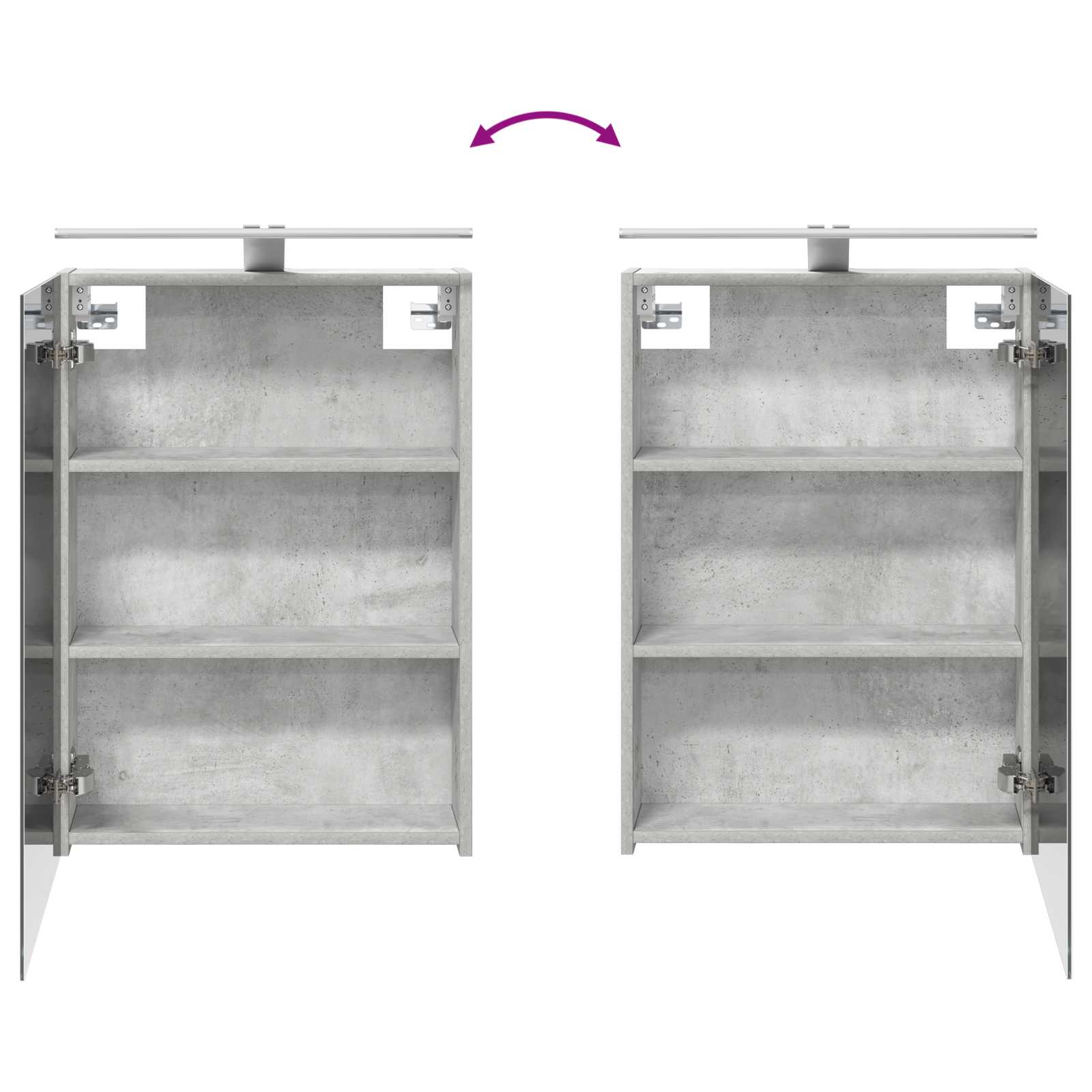 Badkamermeubelset 4 pcs Betongrijs Bewerkt hout en glas is nu te koop bij PeponiXL, paradijselijk wonen!