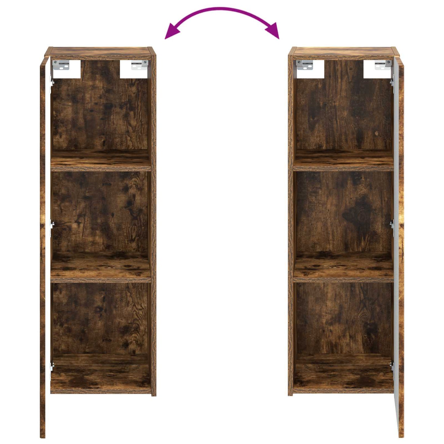 Badkamermeubelset 4 pcs Gerookt eiken Bewerkt hout en glas is nu te koop bij PeponiXL, paradijselijk wonen!