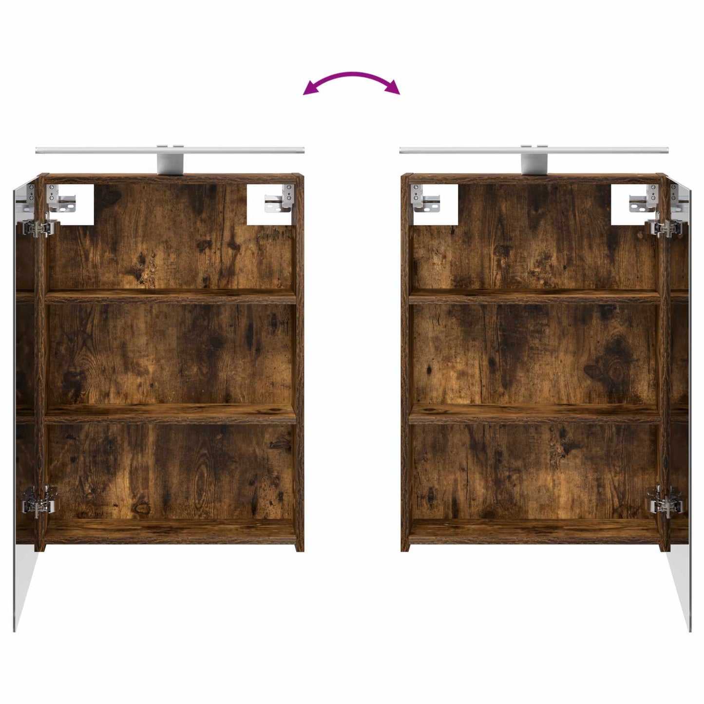 Badkamermeubelset 4 pcs Gerookt eiken Bewerkt hout en glas is nu te koop bij PeponiXL, paradijselijk wonen!