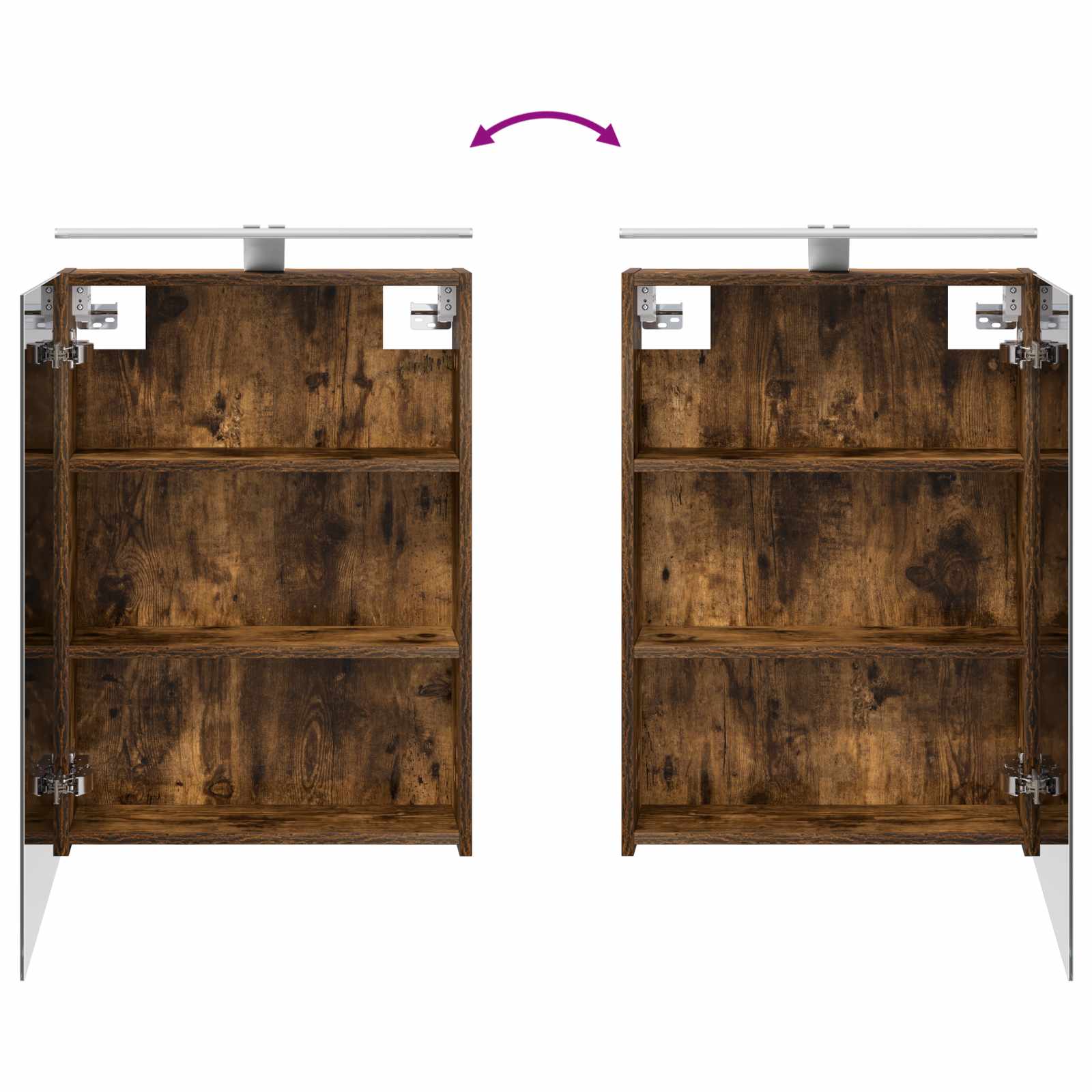 Badkamermeubelset 4 pcs Gerookt eiken Bewerkt hout en glas is nu te koop bij PeponiXL, paradijselijk wonen!