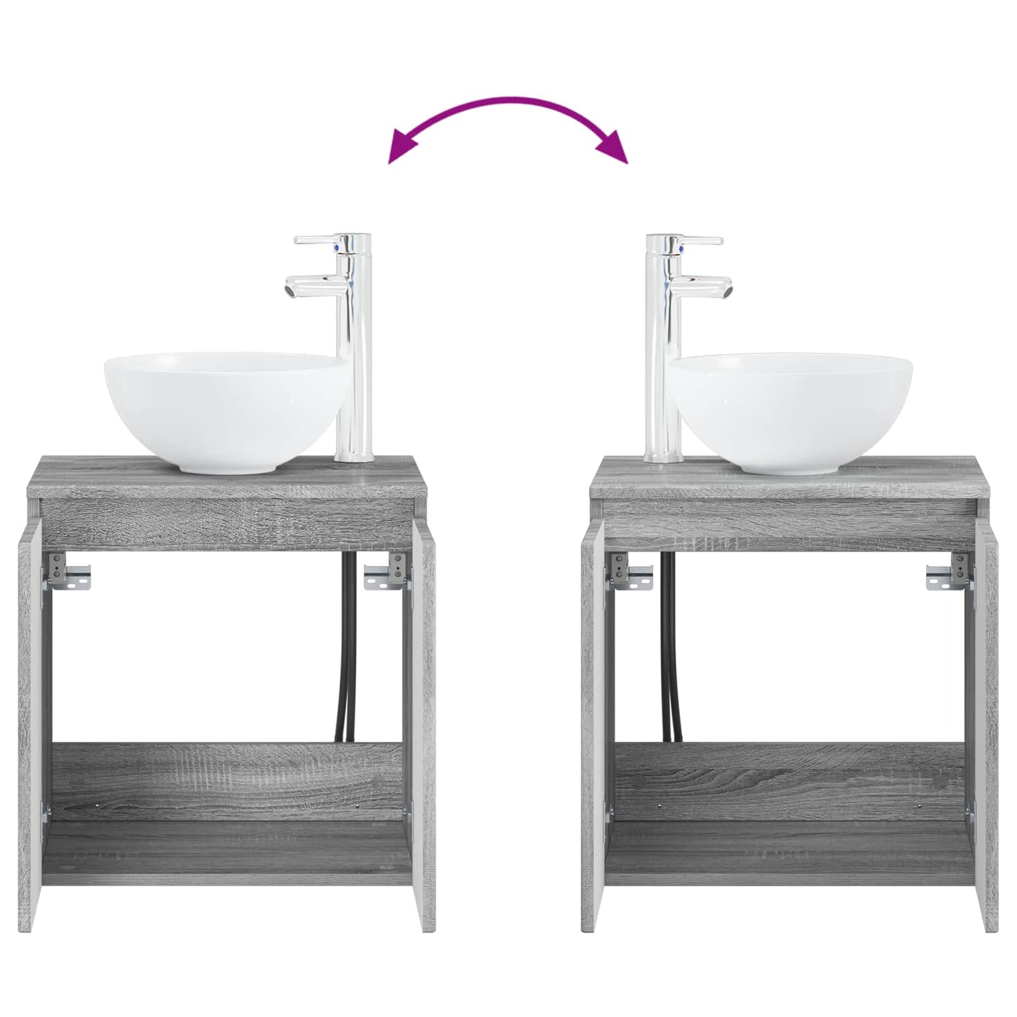 Badkamermeubelset 4 pcs Grijs Sonoma Bewerkt hout en glas is nu te koop bij PeponiXL, paradijselijk wonen!