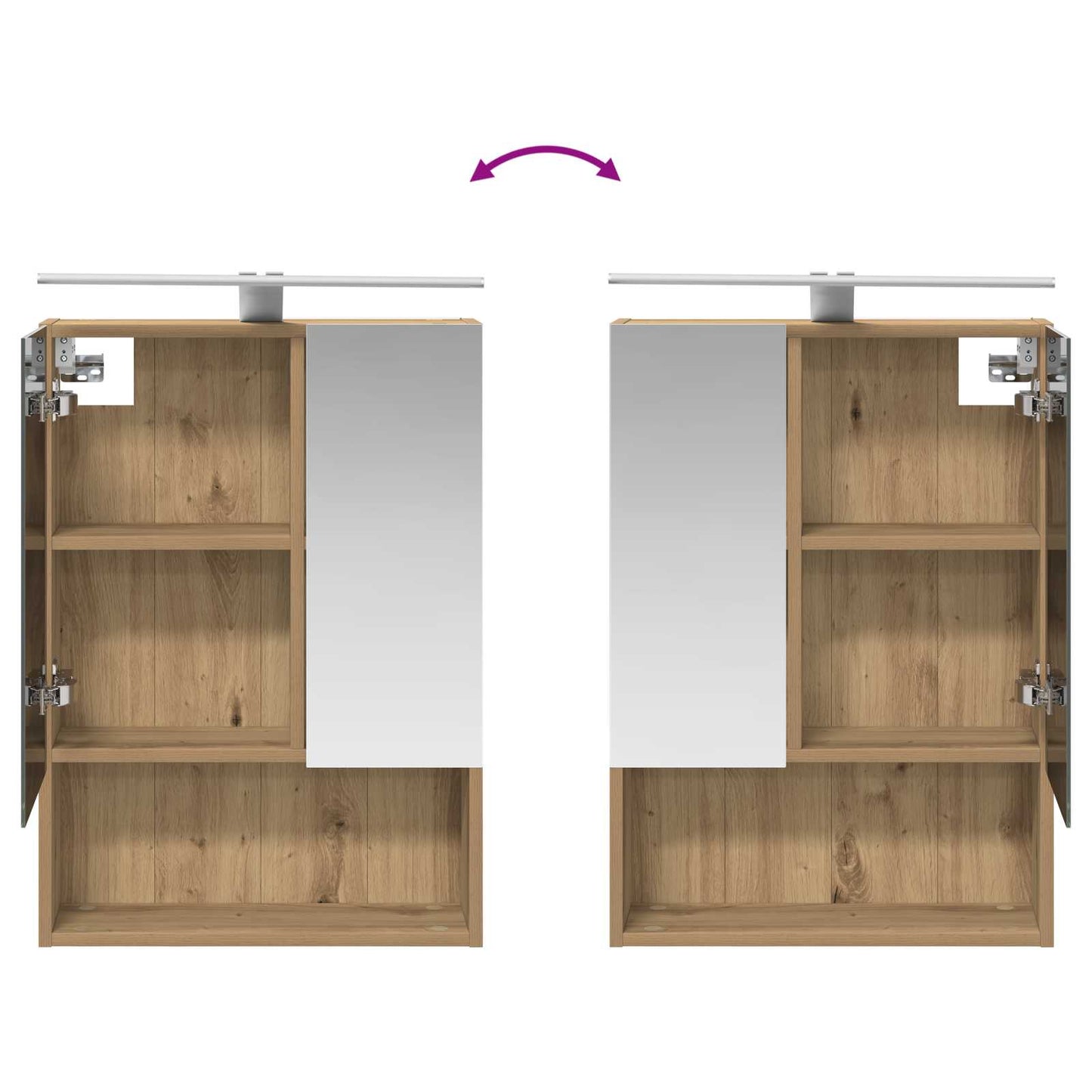 Badkamermeubelset 4 st Artisanaal eiken Bewerkt hout en glas is nu te koop bij PeponiXL, paradijselijk wonen!