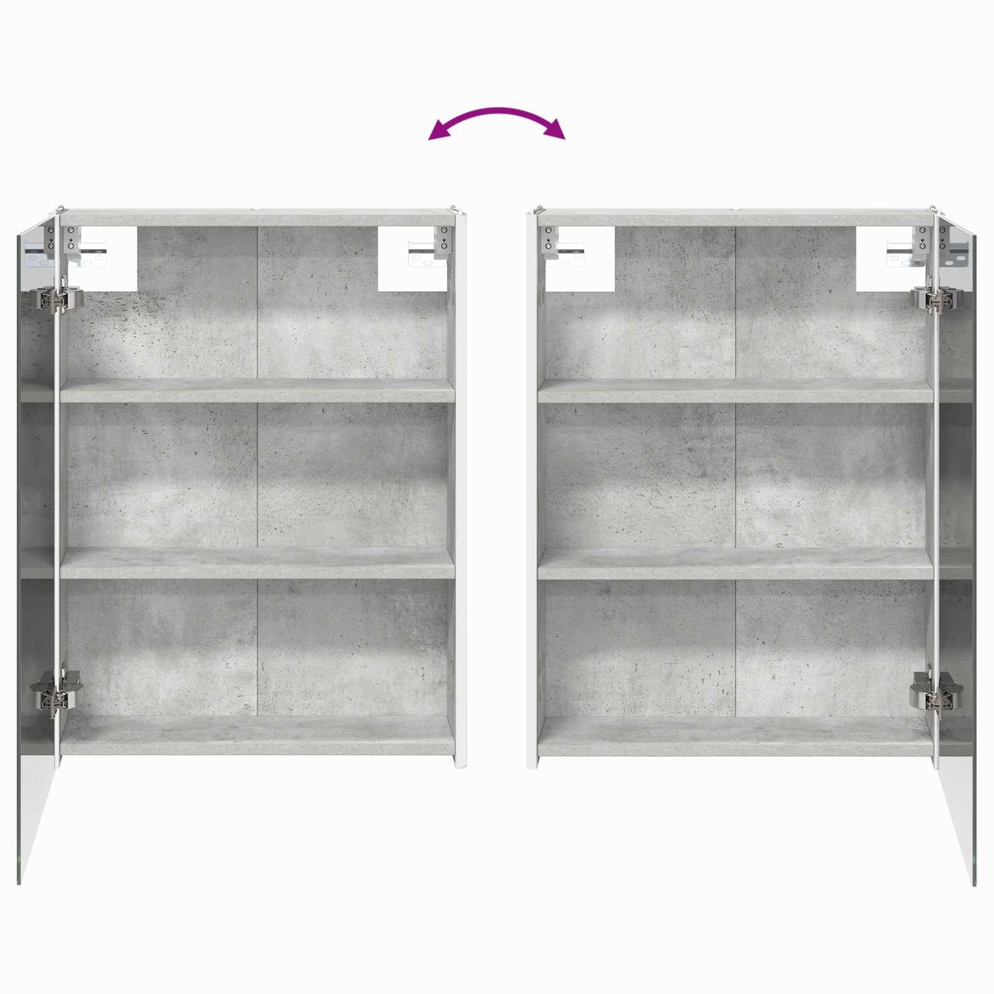 Badkamermeubelset 4 pcs Betongrijs Bewerkt hout en glas is nu te koop bij PeponiXL, paradijselijk wonen!