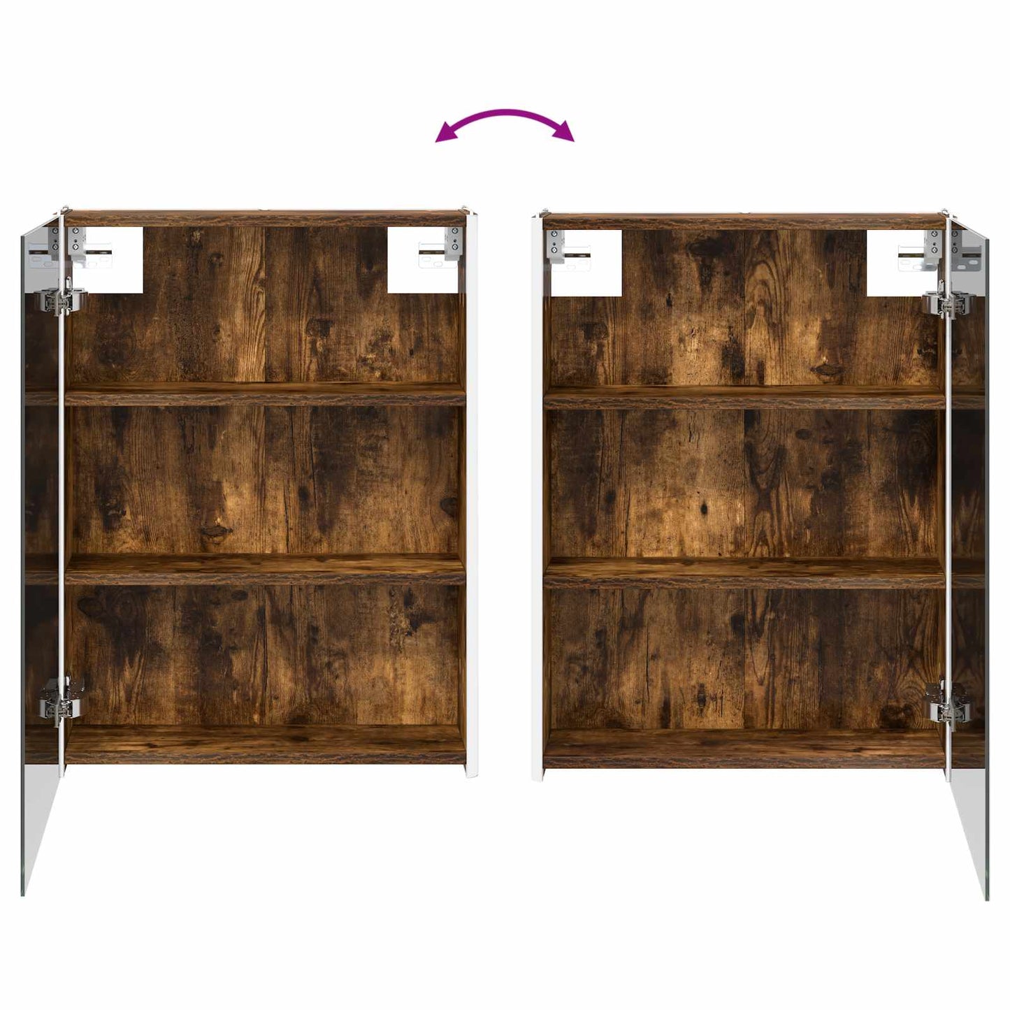 Badkamermeubelset 4 pcs Gerookt eiken Bewerkt hout en glas is nu te koop bij PeponiXL, paradijselijk wonen!