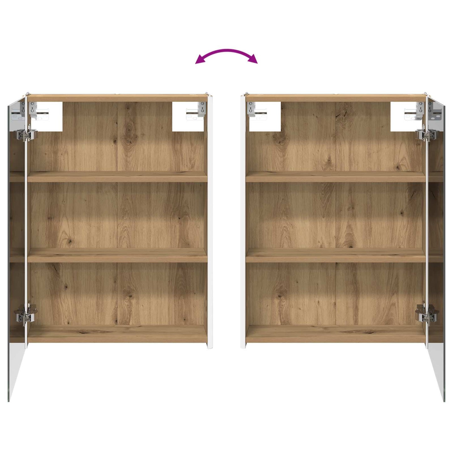 Badkamermeubelset 4 pcs Artisanaal eiken Bewerkt hout en glas is nu te koop bij PeponiXL, paradijselijk wonen!