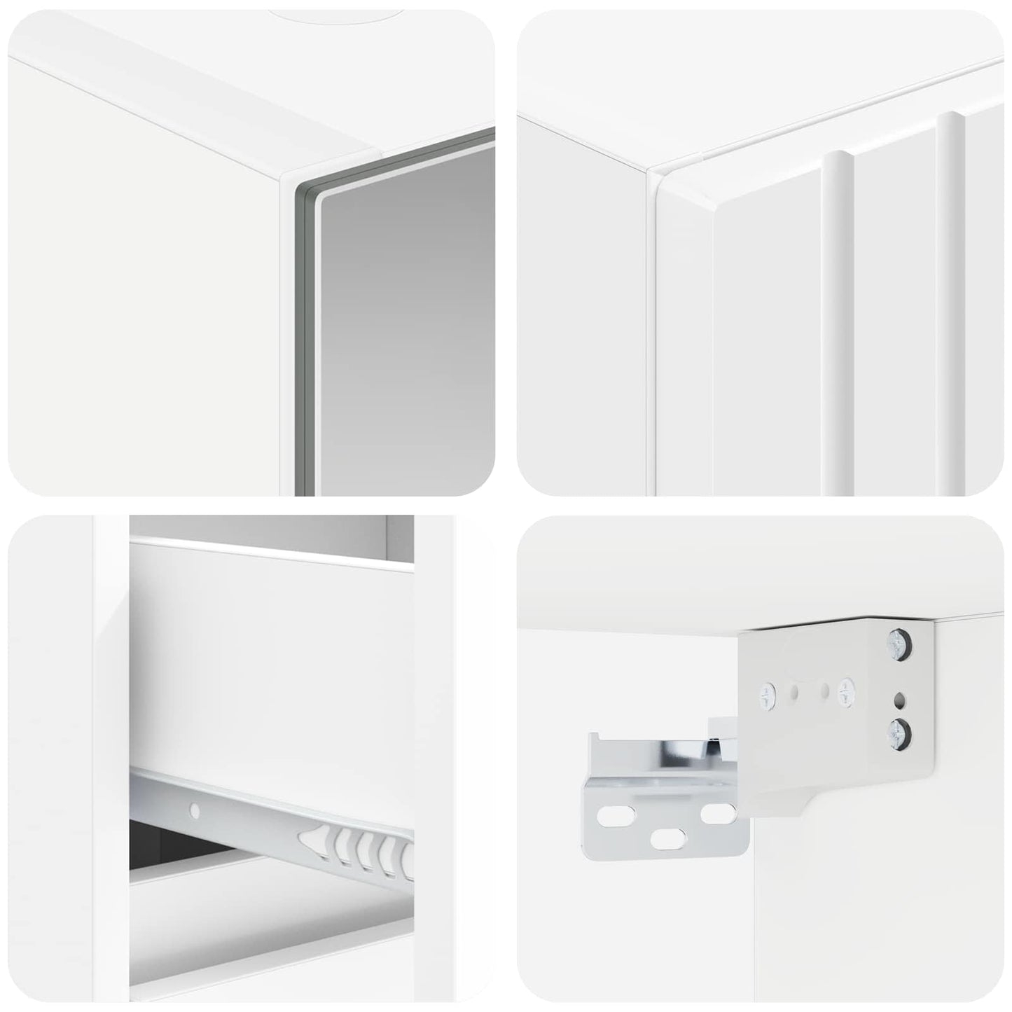 Badkamermeubelset 4 pcs Wit Bewerkt hout en glas is nu te koop bij PeponiXL, paradijselijk wonen!