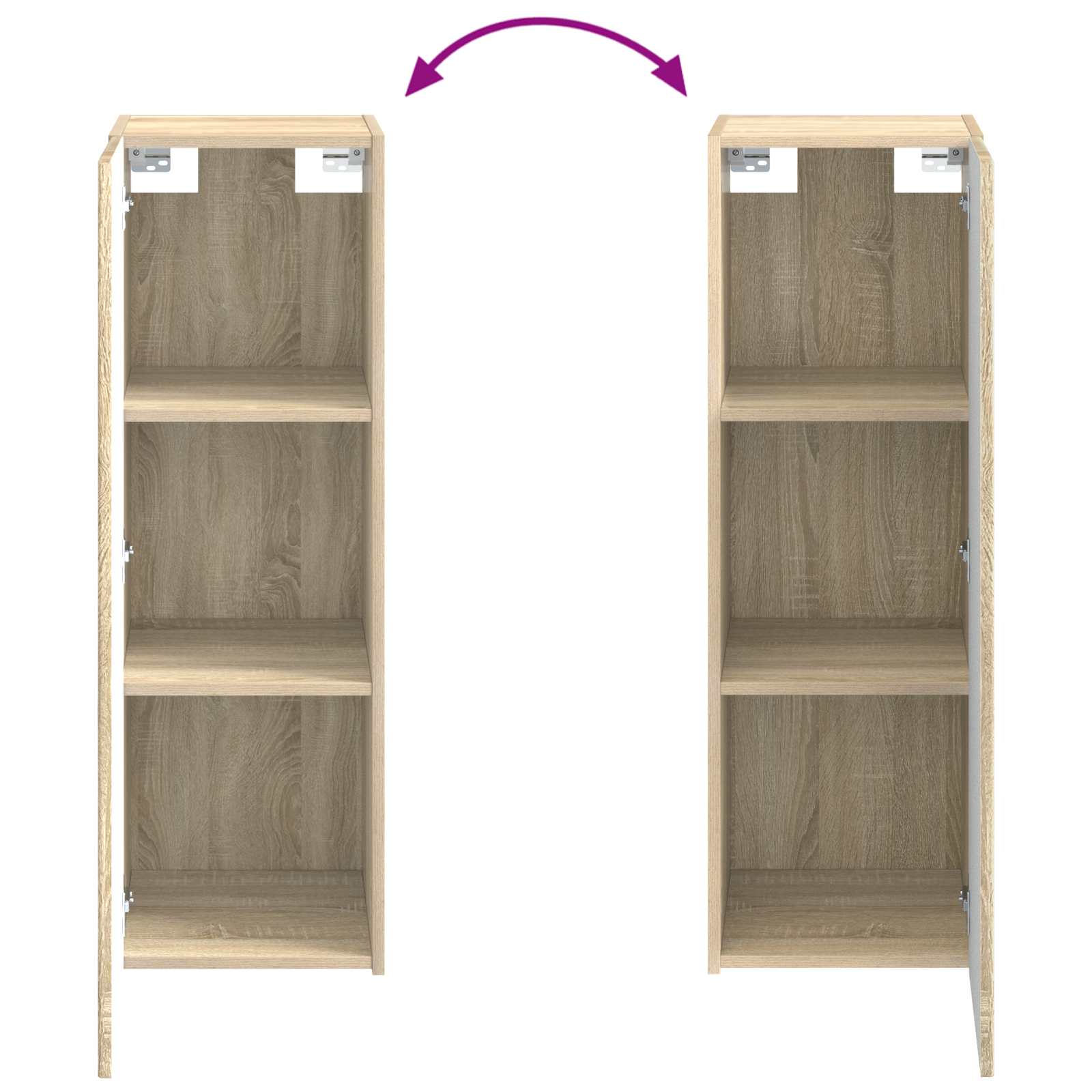 Badkamermeubelset 4 pcs Sonoma Eiken Bewerkt hout en glas is nu te koop bij PeponiXL, paradijselijk wonen!