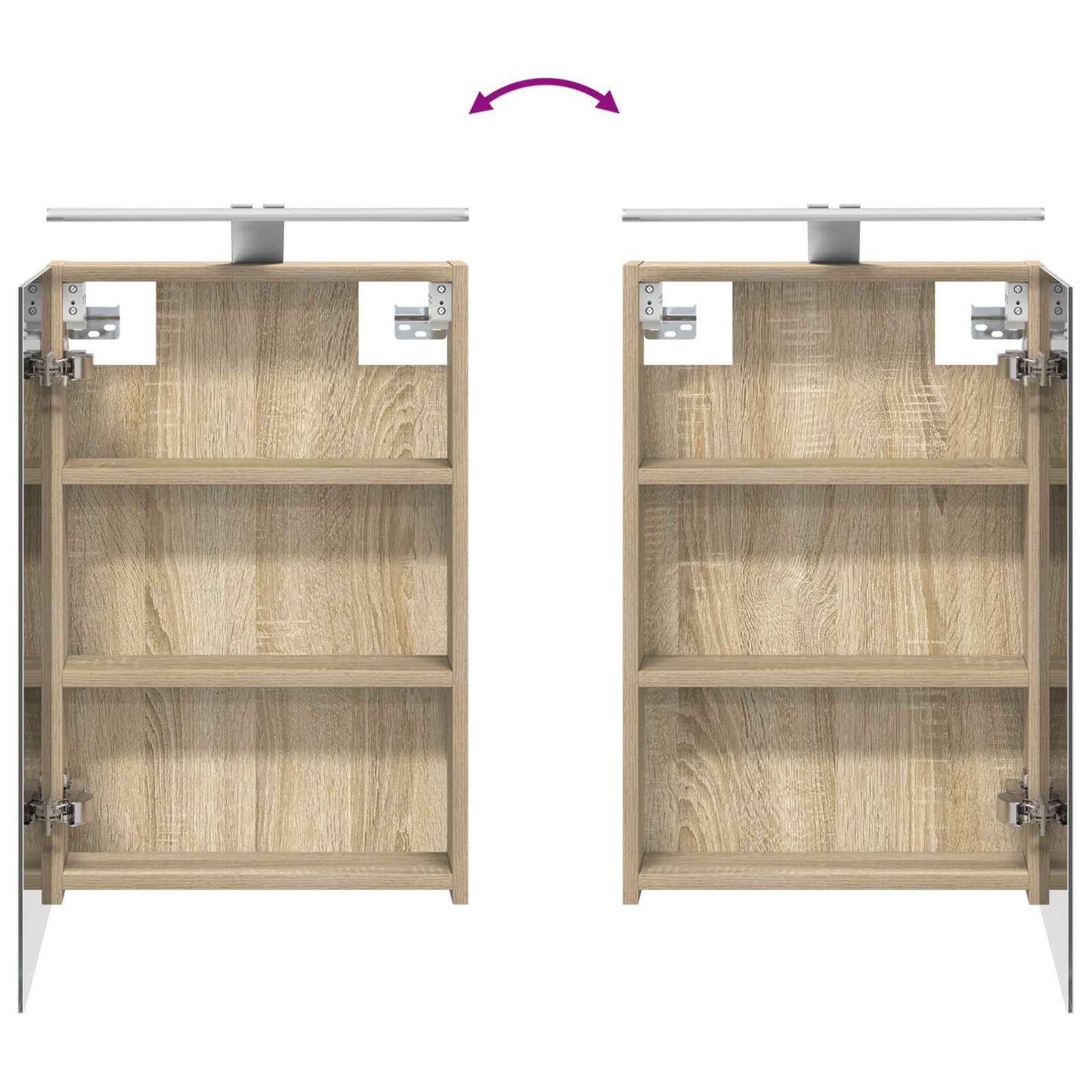 Badkamermeubelset 4 pcs Sonoma Eiken Bewerkt hout en glas is nu te koop bij PeponiXL, paradijselijk wonen!