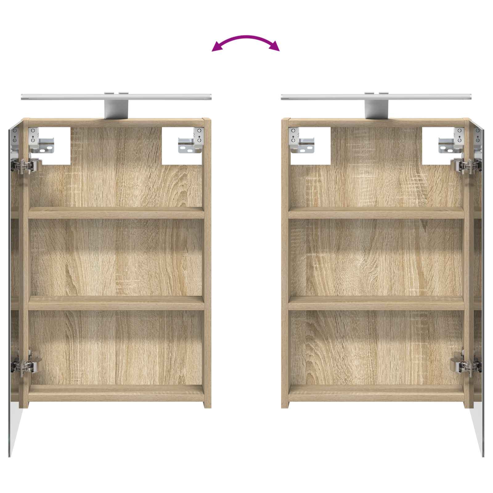 Badkamermeubelset 4 pcs Sonoma Eiken Bewerkt hout en glas is nu te koop bij PeponiXL, paradijselijk wonen!