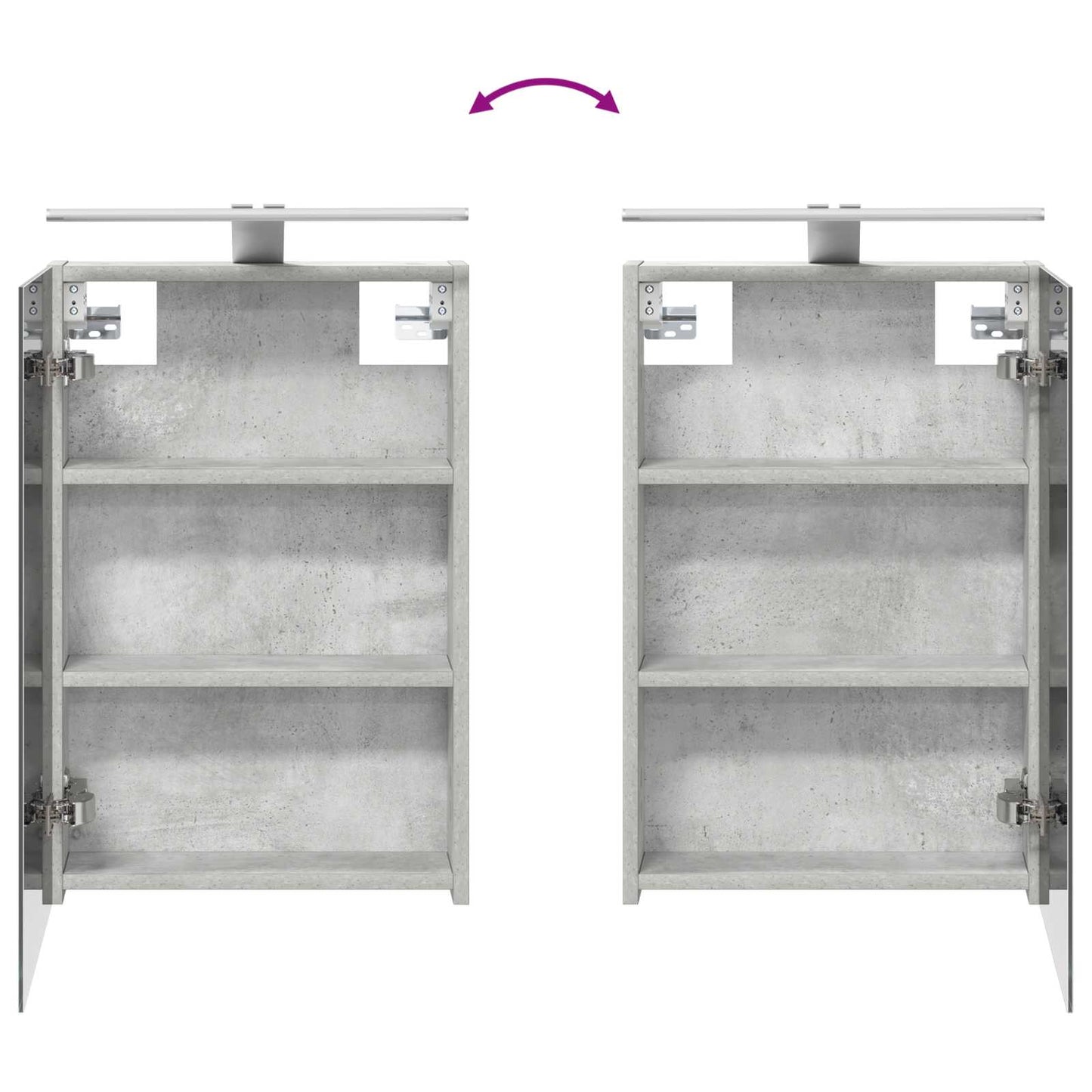 Badkamermeubelset 4 pcs Betongrijs Bewerkt hout en glas is nu te koop bij PeponiXL, paradijselijk wonen!