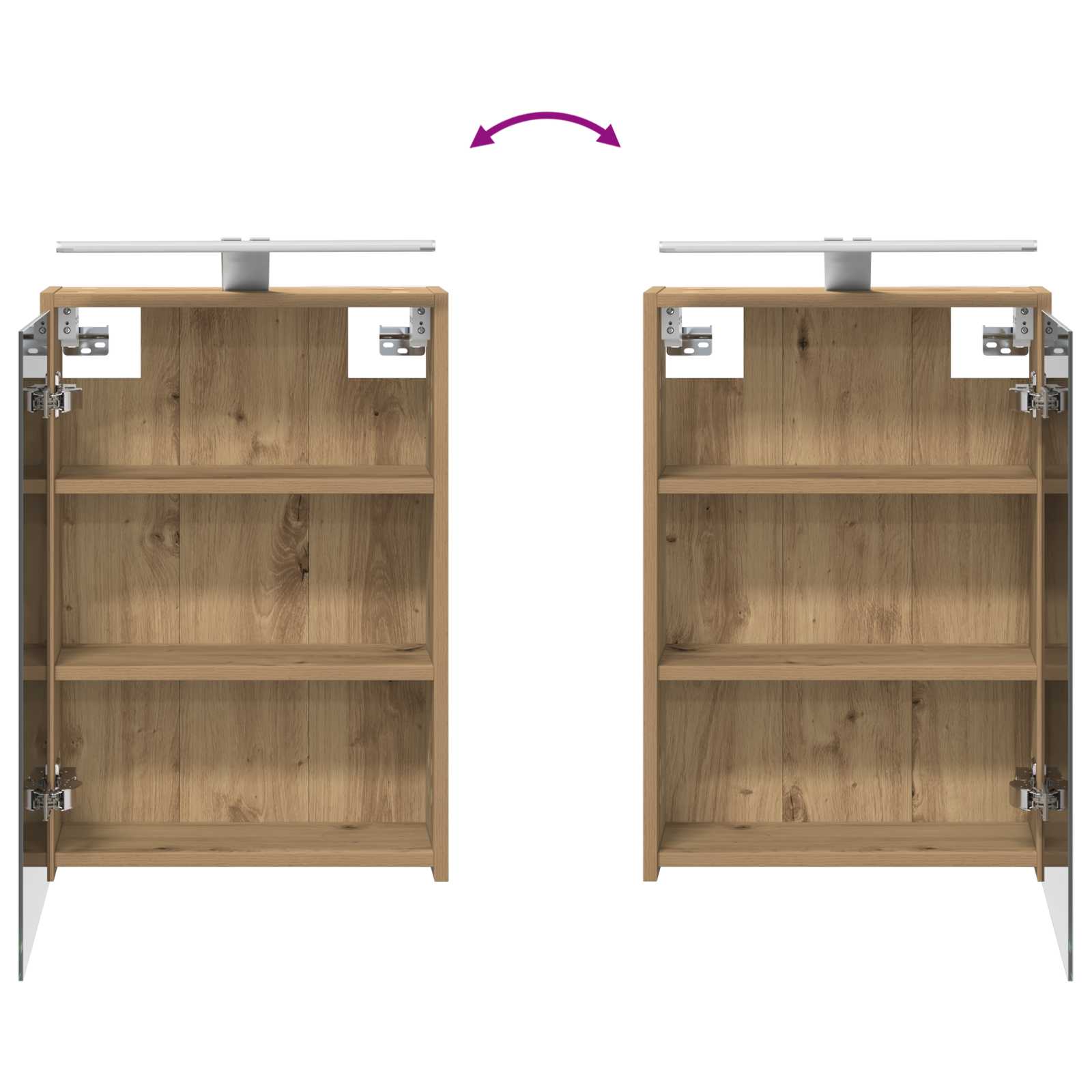 Badkamermeubelset 4 st Artisanaal eiken Bewerkt hout en glas is nu te koop bij PeponiXL, paradijselijk wonen!
