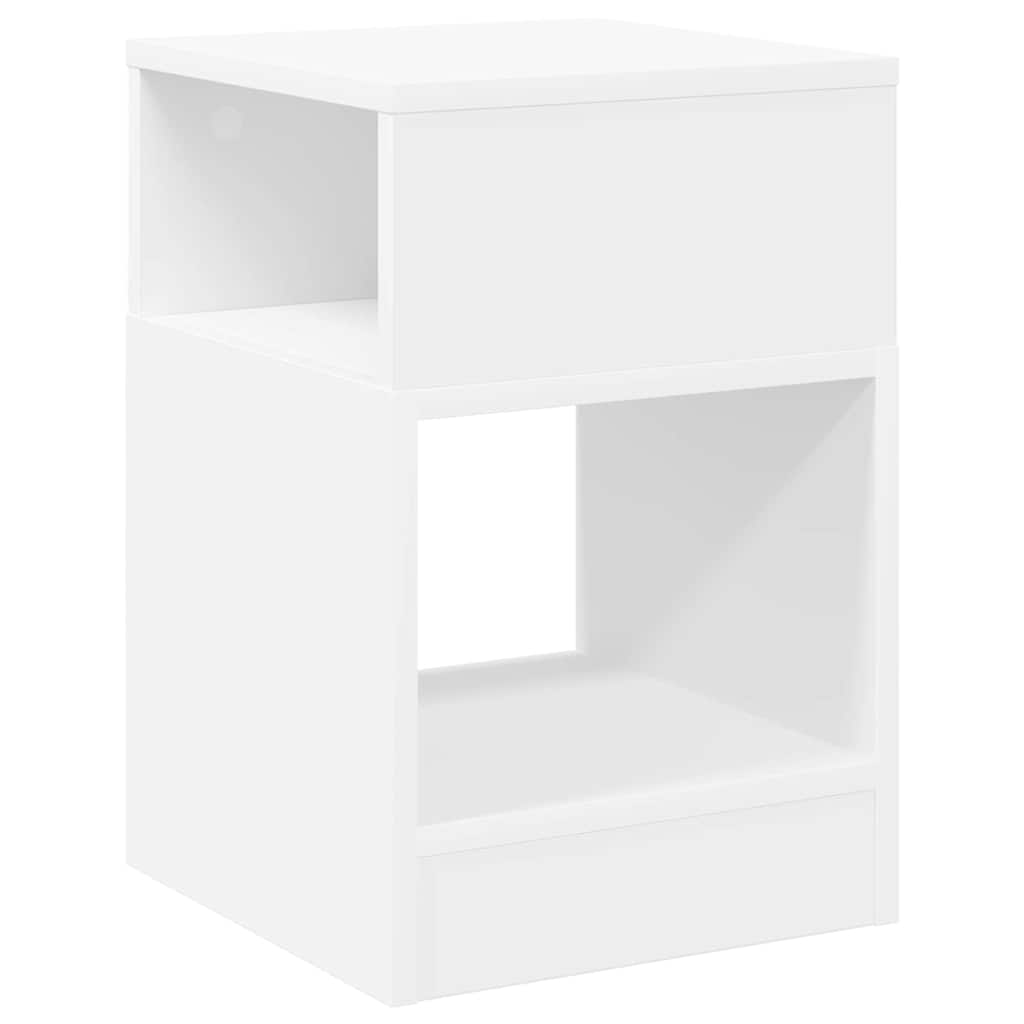 Bijzettafel Wit 30,5 x 30 x 45 cm Bewerkt hout is nu te koop bij PeponiXL, paradijselijk wonen!