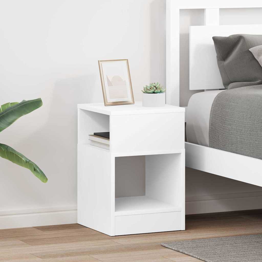 Bijzettafel 2 pcs Wit 30,5 x 30 x 45 cm Bewerkt hout is nu te koop bij PeponiXL, paradijselijk wonen!