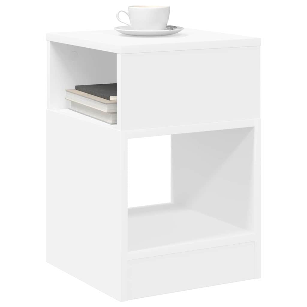 Bijzettafel 2 pcs Wit 30,5 x 30 x 45 cm Bewerkt hout is nu te koop bij PeponiXL, paradijselijk wonen!