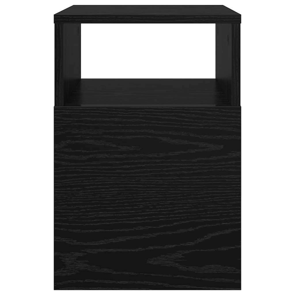Bijzettafel Zwart Eiken 30,5 x 30 x 45 cm Bewerkt hout is nu te koop bij PeponiXL, paradijselijk wonen!
