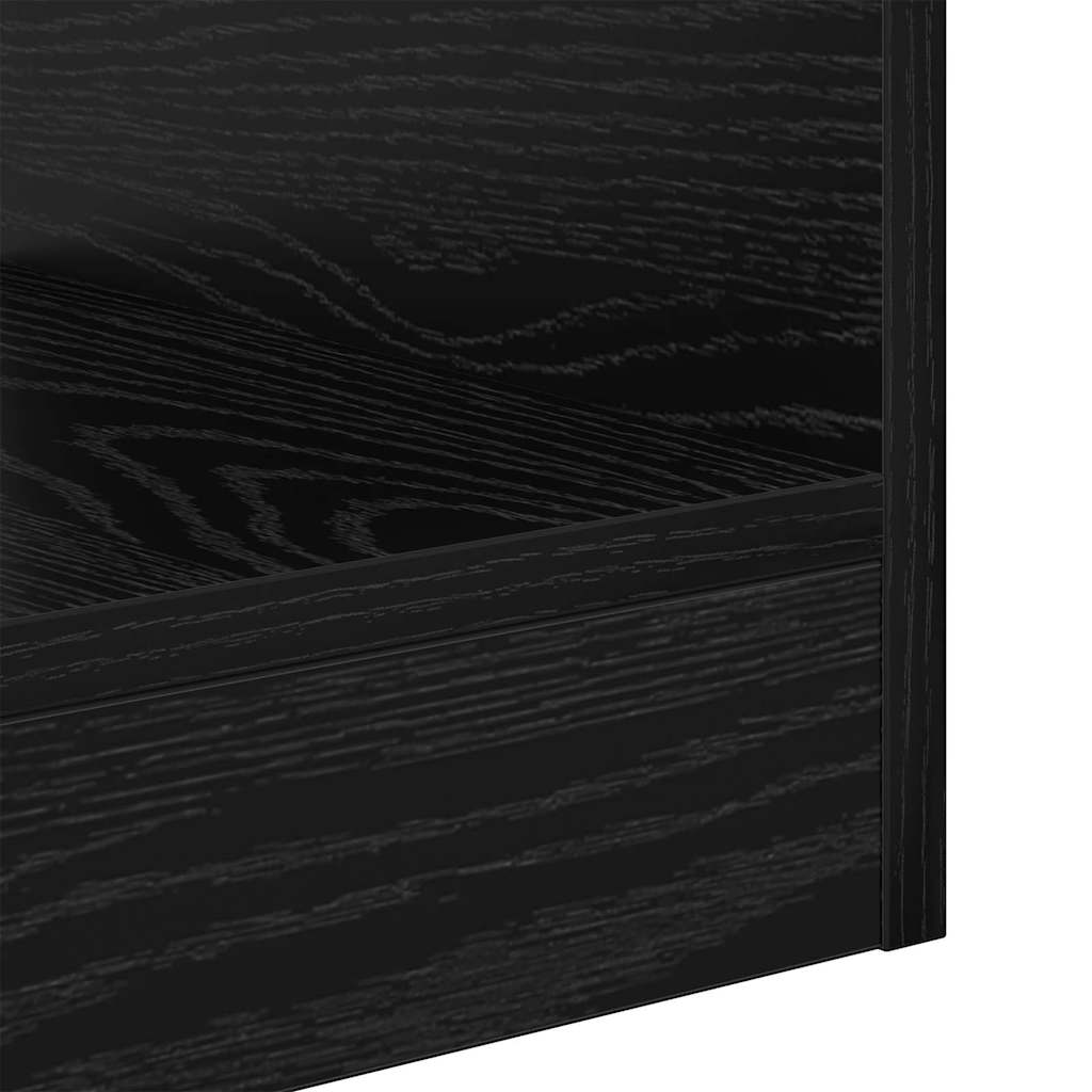 Bijzettafel 2 pcs Zwart Eiken 30,5 x 30 x 45 cm Bewerkt hout is nu te koop bij PeponiXL, paradijselijk wonen!
