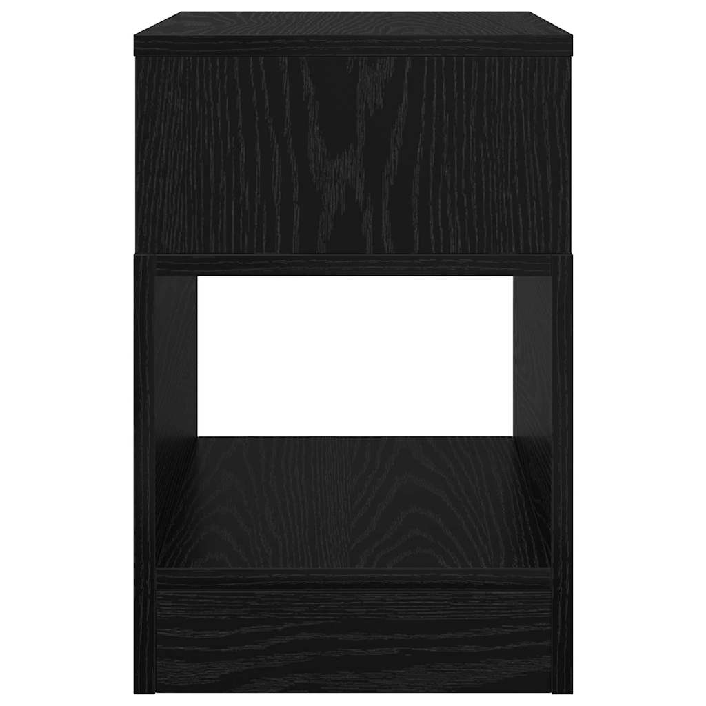 Bijzettafel 2 pcs Zwart Eiken 30,5 x 30 x 45 cm Bewerkt hout is nu te koop bij PeponiXL, paradijselijk wonen!