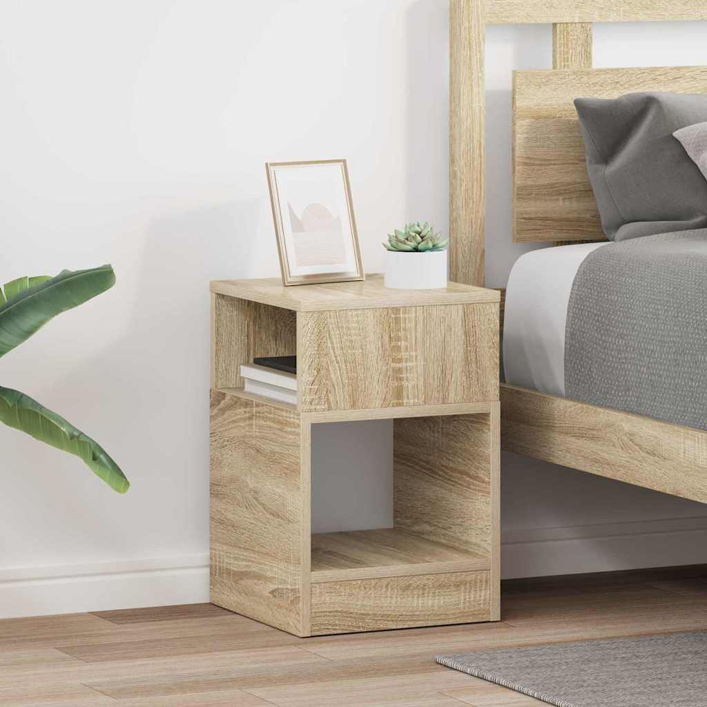 Bijzettafel 2 pcs Sonoma Eiken 30,5 x 30 x 45 cm Bewerkt hout is nu te koop bij PeponiXL, paradijselijk wonen!