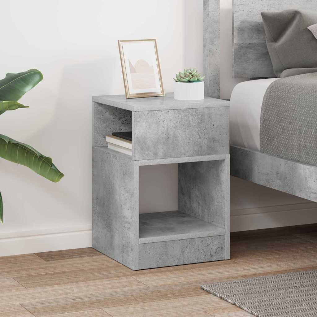 Bijzettafel Beton Grijs 30,5 x 30 x 45 cm Bewerkt hout is nu te koop bij PeponiXL, paradijselijk wonen!