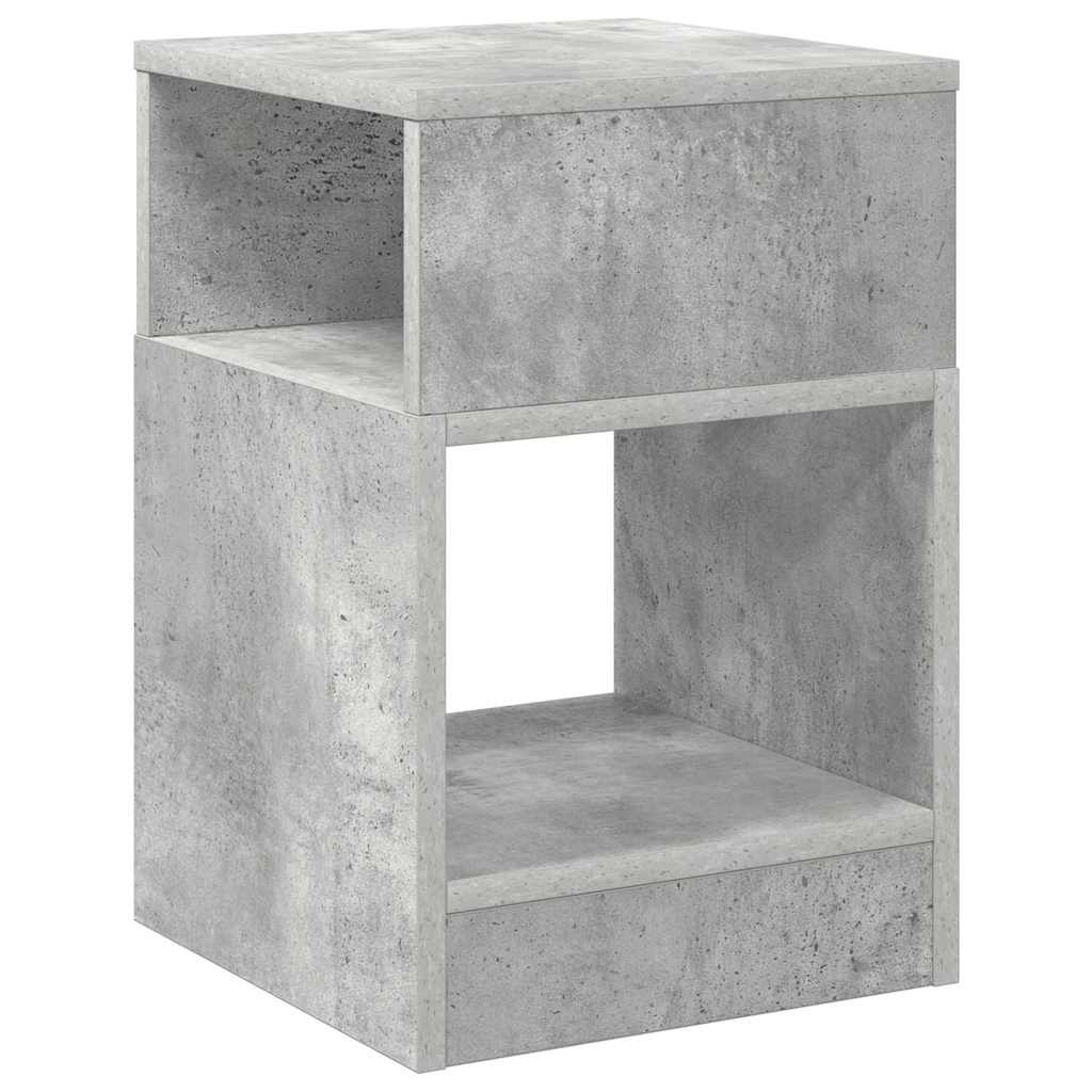 Bijzettafel Beton Grijs 30,5 x 30 x 45 cm Bewerkt hout is nu te koop bij PeponiXL, paradijselijk wonen!