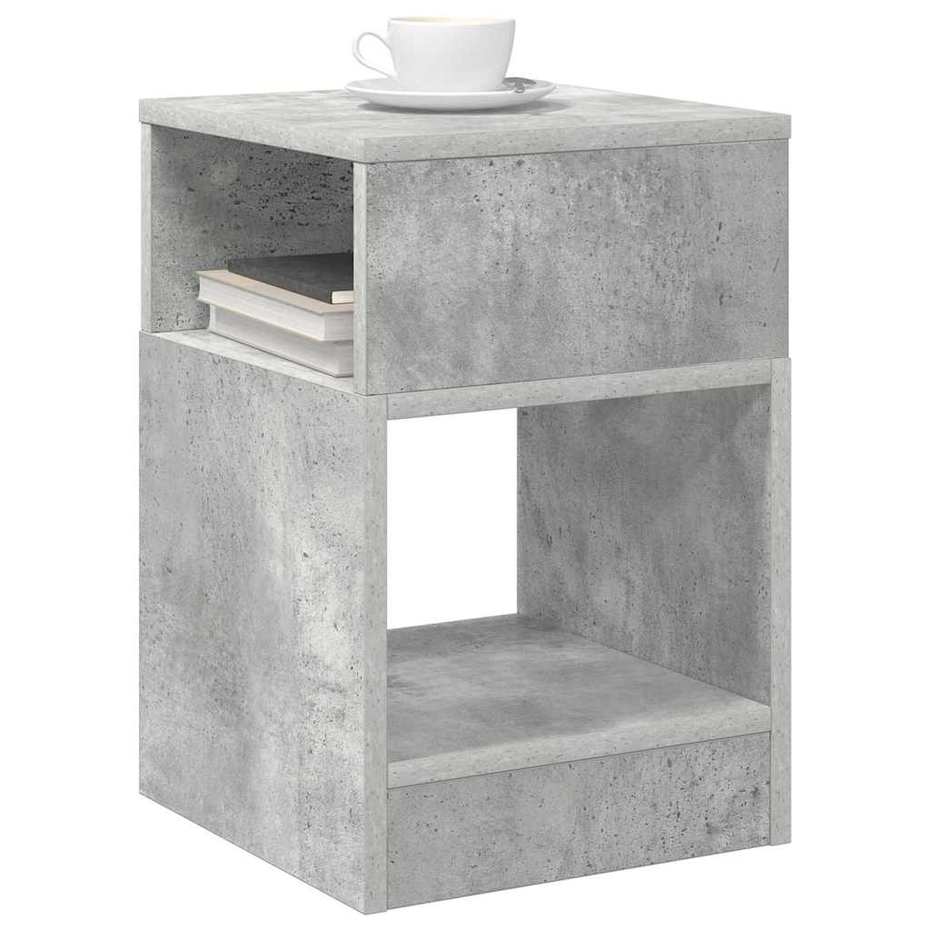 Bijzettafel Beton Grijs 30,5 x 30 x 45 cm Bewerkt hout is nu te koop bij PeponiXL, paradijselijk wonen!