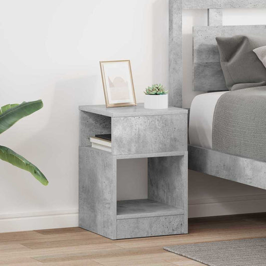 Bijzettafel 2 pcs Beton Grijs 30,5 x 30 x 45 cm Bewerkt hout is nu te koop bij PeponiXL, paradijselijk wonen!