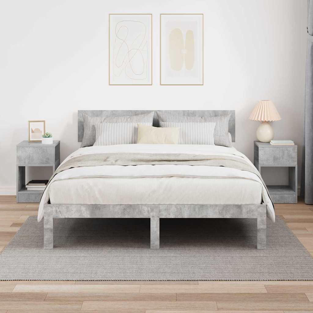 Bijzettafel 2 pcs Beton Grijs 30,5 x 30 x 45 cm Bewerkt hout is nu te koop bij PeponiXL, paradijselijk wonen!