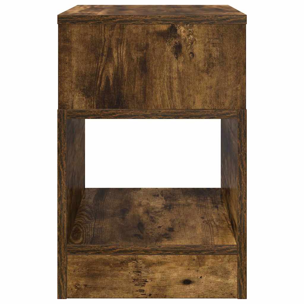Bijzettafel Gerookt eiken 30,5 x 30 x 45 cm Bewerkt hout is nu te koop bij PeponiXL, paradijselijk wonen!