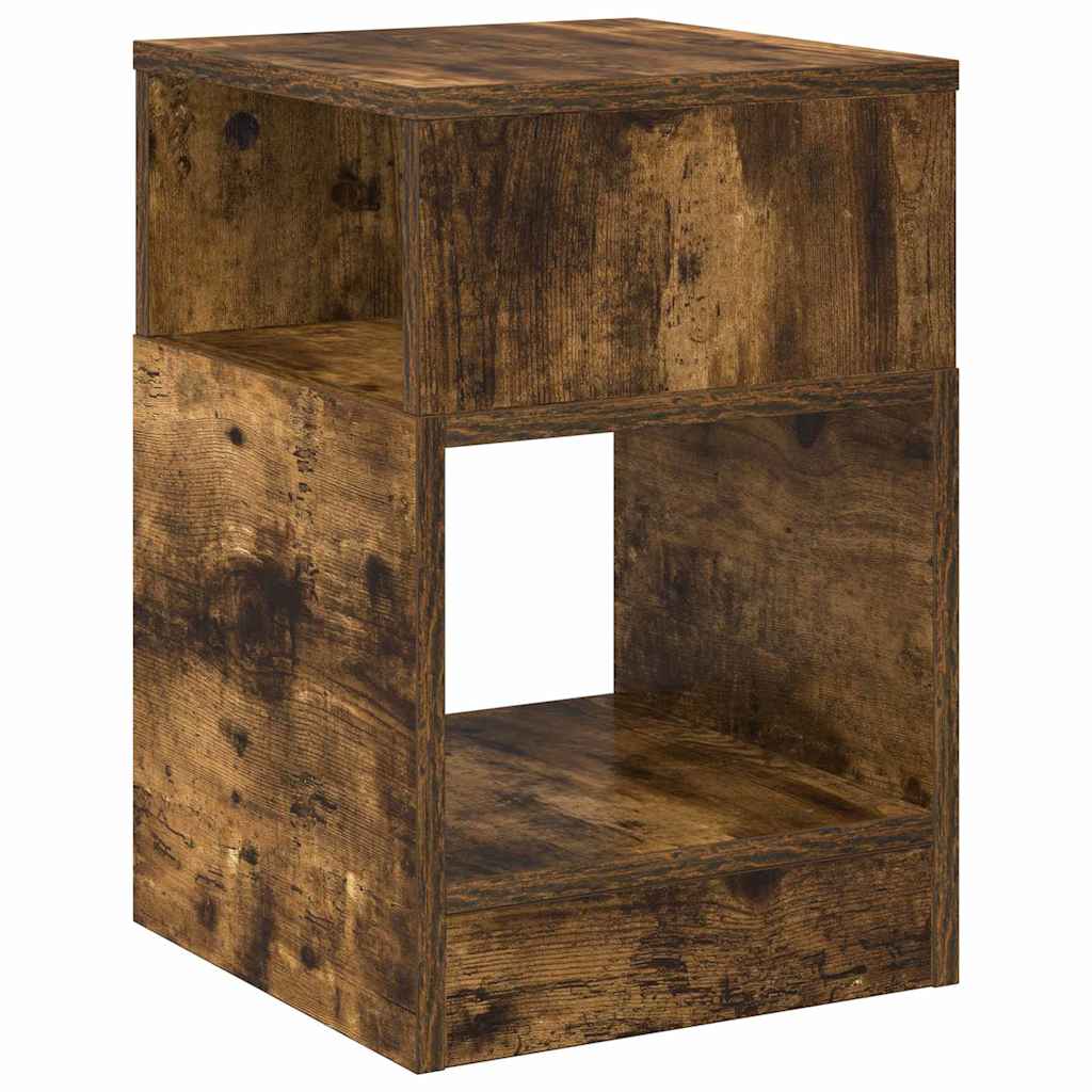 Bijzettafel 2 pcs Gerookt eiken 30,5 x 30 x 45 cm Bewerkt hout is nu te koop bij PeponiXL, paradijselijk wonen!