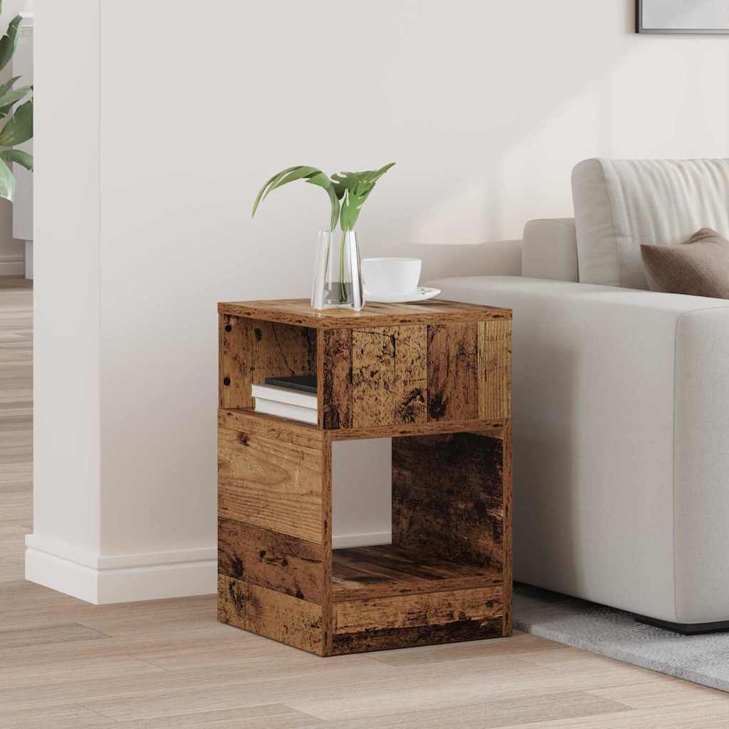 Bijzettafel Oudhout 30,5 x 30 x 45 cm Bewerkt hout is nu te koop bij PeponiXL, paradijselijk wonen!