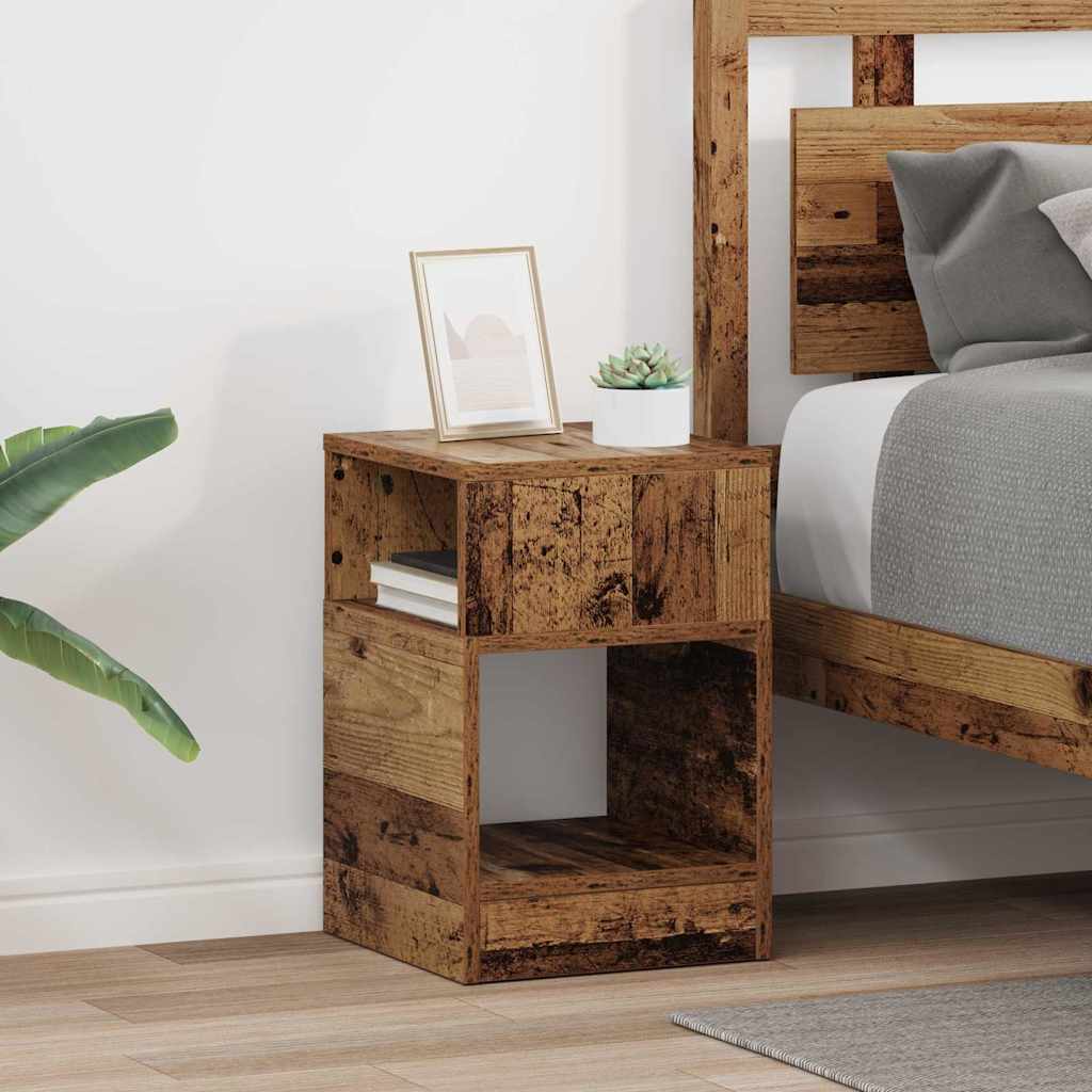 Bijzettafel 2 pcs Oudhout 30,5 x 30 x 45 cm Bewerkt hout is nu te koop bij PeponiXL, paradijselijk wonen!