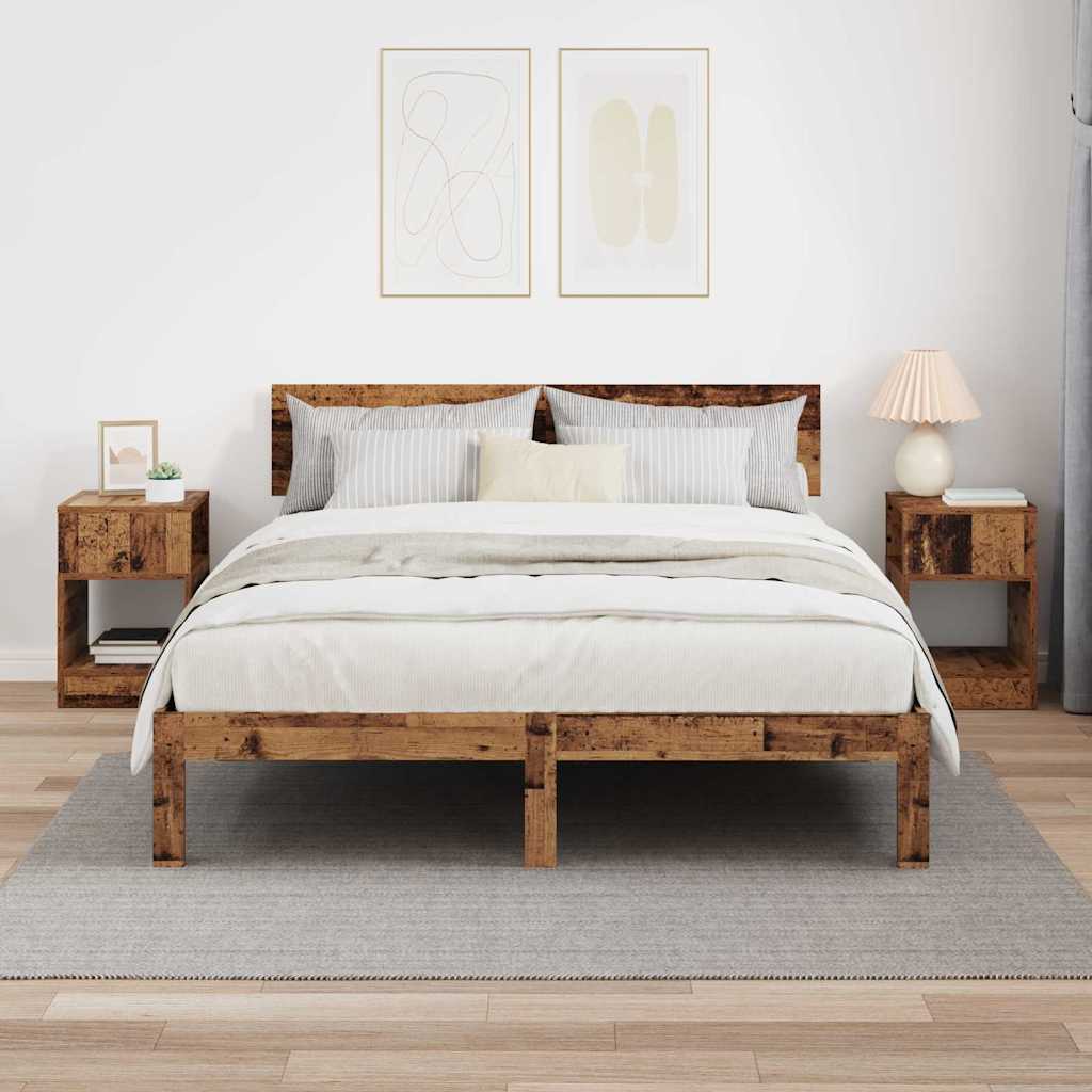 Bijzettafel 2 pcs Oudhout 30,5 x 30 x 45 cm Bewerkt hout is nu te koop bij PeponiXL, paradijselijk wonen!