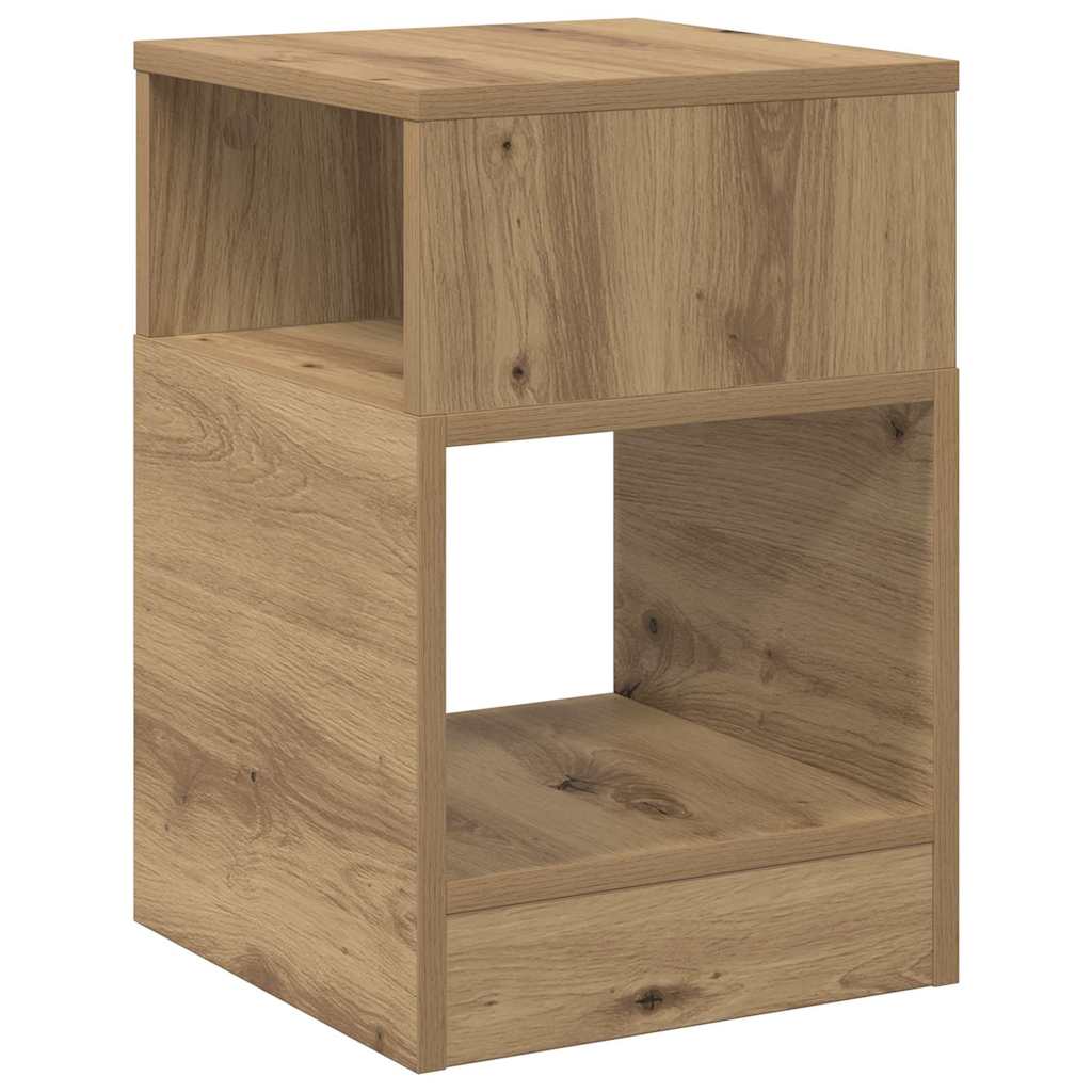 Bijzettafel 2 pcs Artisan Eiken 30,5 x 30 x 45 cm Bewerkt hout is nu te koop bij PeponiXL, paradijselijk wonen!
