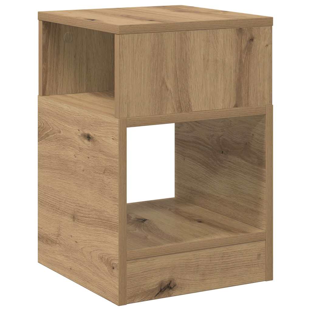 Bijzettafel 2 pcs Artisan Eiken 30,5 x 30 x 45 cm Bewerkt hout is nu te koop bij PeponiXL, paradijselijk wonen!