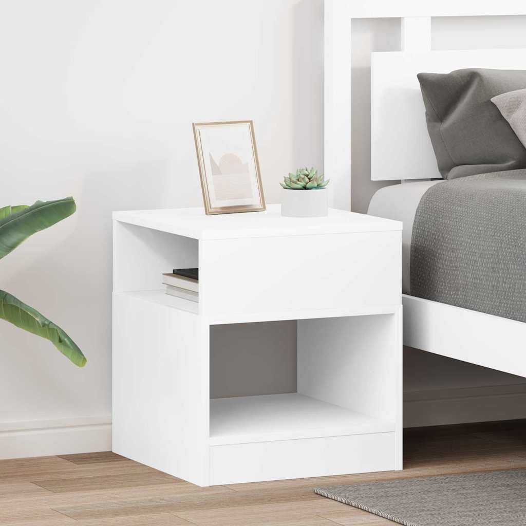 Bijzettafel 2 pcs Wit 40,5 x 40 x 45 cm Bewerkt hout is nu te koop bij PeponiXL, paradijselijk wonen!