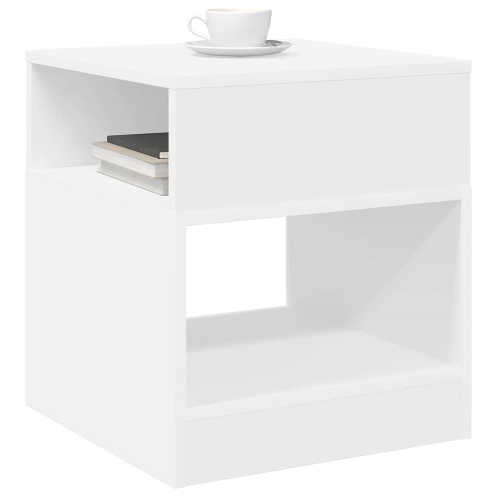 Bijzettafel 2 pcs Wit 40,5 x 40 x 45 cm Bewerkt hout is nu te koop bij PeponiXL, paradijselijk wonen!