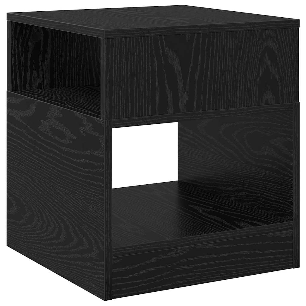 Bijzettafel 2 pcs Zwart Eiken 40,5 x 40 x 45 cm Bewerkt hout is nu te koop bij PeponiXL, paradijselijk wonen!