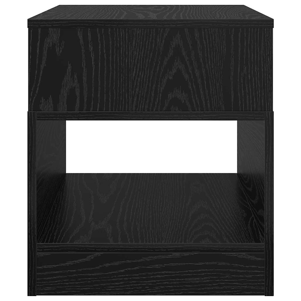 Bijzettafel 2 pcs Zwart Eiken 40,5 x 40 x 45 cm Bewerkt hout is nu te koop bij PeponiXL, paradijselijk wonen!