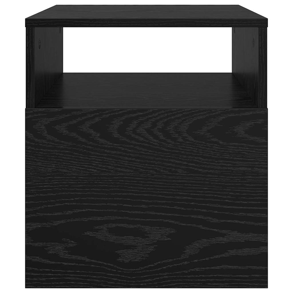 Bijzettafel 2 pcs Zwart Eiken 40,5 x 40 x 45 cm Bewerkt hout is nu te koop bij PeponiXL, paradijselijk wonen!