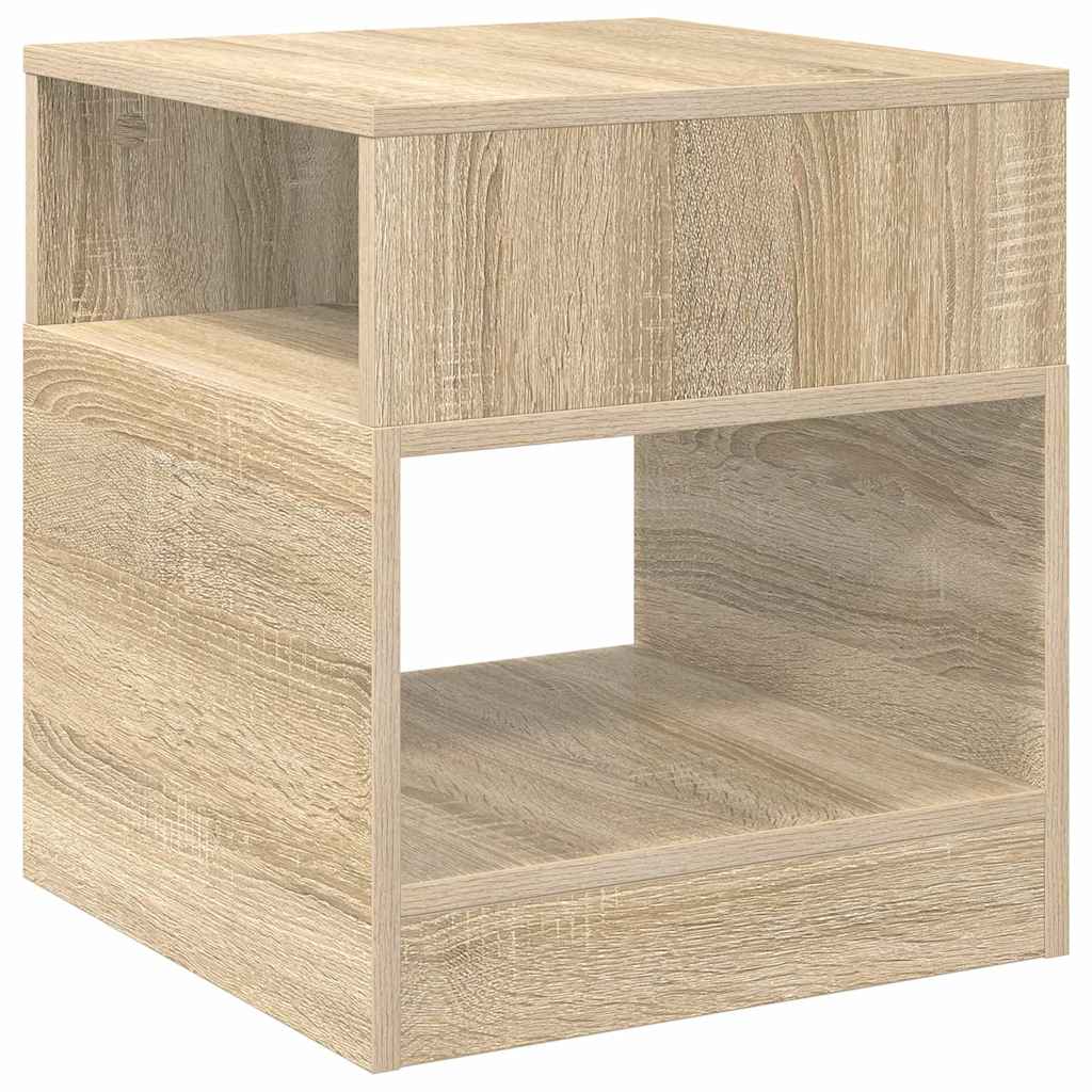Bijzettafel Sonoma Eiken 40,5 x 40 x 45 cm Bewerkt hout is nu te koop bij PeponiXL, paradijselijk wonen!