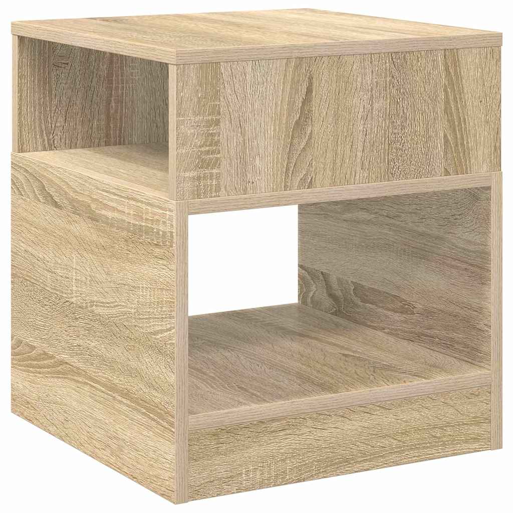 Bijzettafel Sonoma Eiken 40,5 x 40 x 45 cm Bewerkt hout is nu te koop bij PeponiXL, paradijselijk wonen!