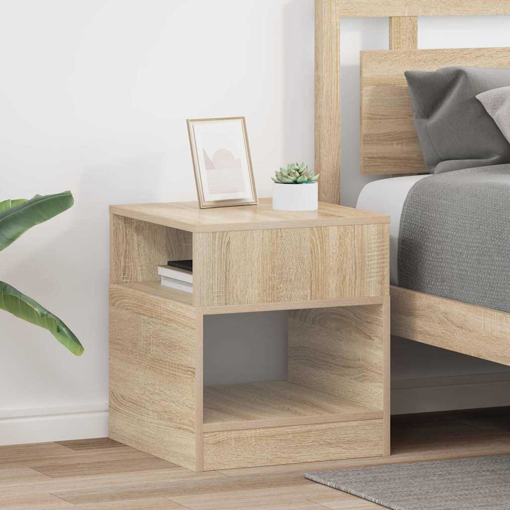 Bijzettafel 2 pcs Sonoma Eiken 40,5 x 40 x 45 cm Bewerkt hout is nu te koop bij PeponiXL, paradijselijk wonen!