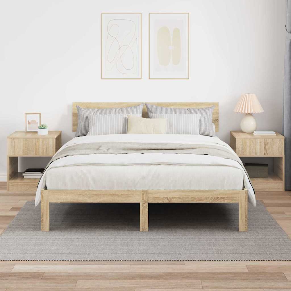 Bijzettafel 2 pcs Sonoma Eiken 40,5 x 40 x 45 cm Bewerkt hout is nu te koop bij PeponiXL, paradijselijk wonen!