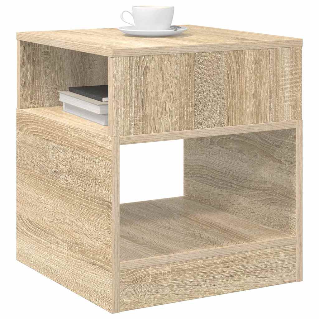 Bijzettafel 2 pcs Sonoma Eiken 40,5 x 40 x 45 cm Bewerkt hout is nu te koop bij PeponiXL, paradijselijk wonen!