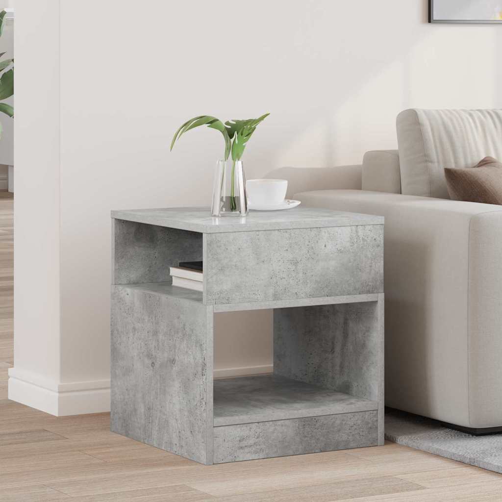 Bijzettafel Beton Grijs 40,5 x 40 x 45 cm Bewerkt hout is nu te koop bij PeponiXL, paradijselijk wonen!