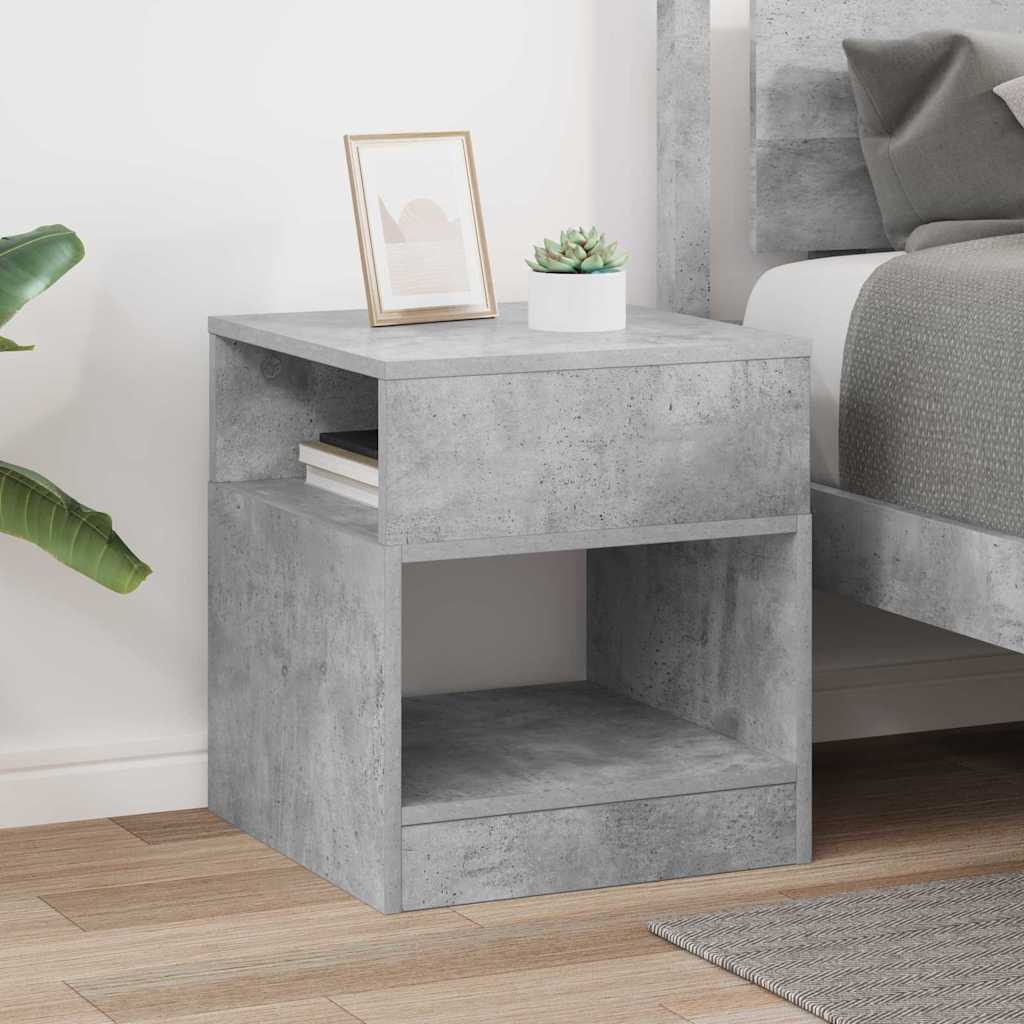 Bijzettafel Beton Grijs 40,5 x 40 x 45 cm Bewerkt hout is nu te koop bij PeponiXL, paradijselijk wonen!