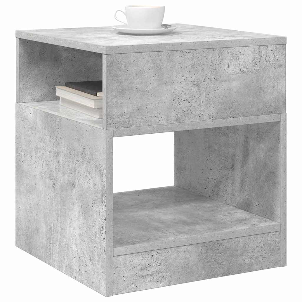 Bijzettafel 2 pcs Beton Grijs 40,5 x 40 x 45 cm Bewerkt hout is nu te koop bij PeponiXL, paradijselijk wonen!