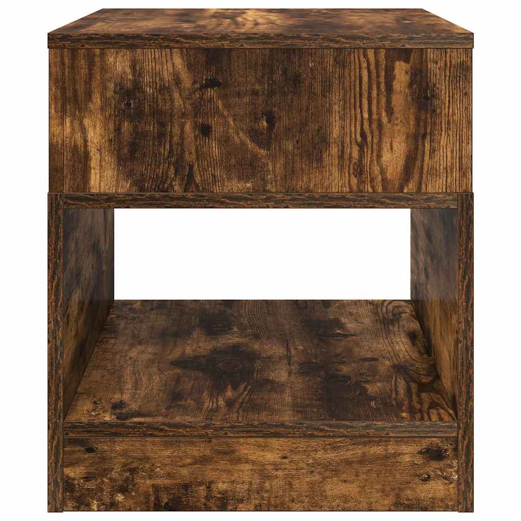 Bijzettafel Gerookt eiken 40,5 x 40 x 45 cm Bewerkt hout is nu te koop bij PeponiXL, paradijselijk wonen!
