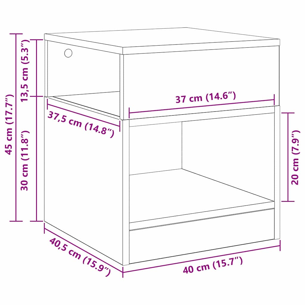 Bijzettafel 2 pcs Gerookt eiken 40,5 x 40 x 45 cm Bewerkt hout is nu te koop bij PeponiXL, paradijselijk wonen!