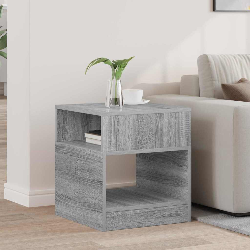 Bijzettafel Grijs Sonoma 40,5 x 40 x 45 cm Bewerkt hout is nu te koop bij PeponiXL, paradijselijk wonen!